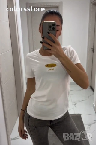 Бяла тениска Diesel/VL137s, снимка 2 - Тениски - 50913516