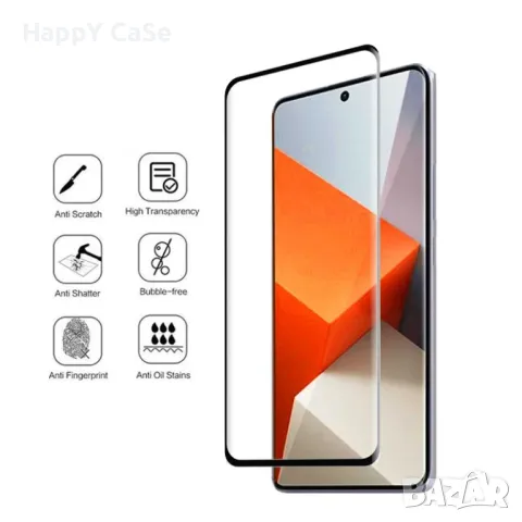 Xiaomi Redmi Note 14 Pro / 14 Pro+ / 13 Pro+ / 3D ЦЯЛО ЛЕПИЛО Извит стъклен протектор, снимка 5 - Фолия, протектори - 43803989