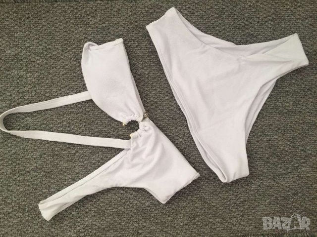 Бял бански рипс с едно рамо халка La Vela Beachwear, снимка 3 - Бански костюми - 35535201