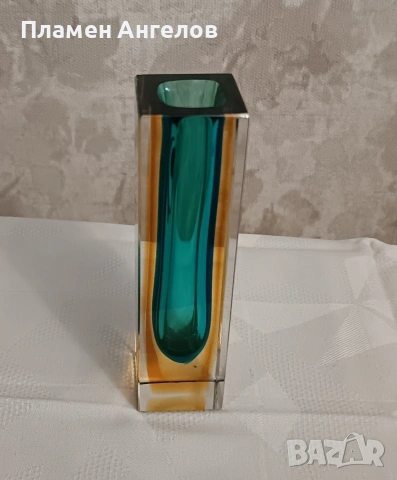 Рядък колекционерски модел Ваза - Мурано техника "Sommerso" , снимка 5 - Антикварни и старинни предмети - 53867532