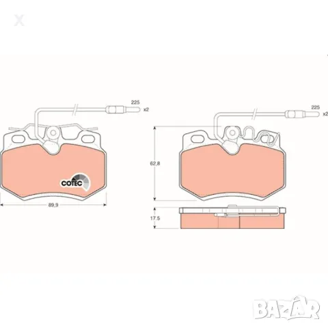 SIMER 335 Накладки предни CITROЕN AX, BX, C15, Visa / PEUGEOT 205, 305, 309 / 1982-2005 / OE E172237