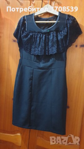 Изискана черна рокля, като нова, снимка 2 - Рокли - 40725326