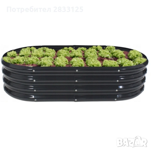 Овална леха за зеленчуци и цветя - модерна форма и здрава конструкция 240 х 120 х 30см, снимка 5 - Саксии и кашпи - 53660811