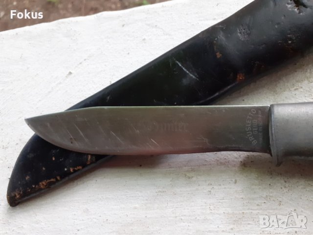 Уникална находка Норвежки ловен нож BRUSLETTO GEILO с кания, снимка 2 - Антикварни и старинни предмети - 34231137