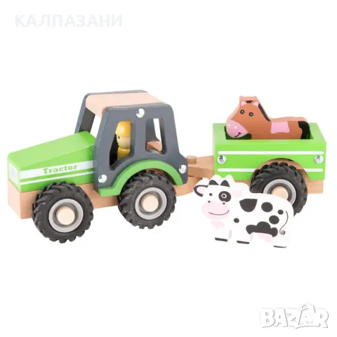 Wooden Дървен Трактор с Ремарке и Животни TL29050 