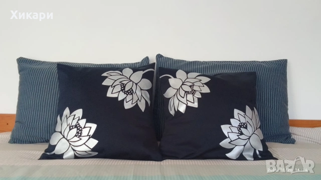 Ръчно рисувани декоративни калъфки от сатениран памук