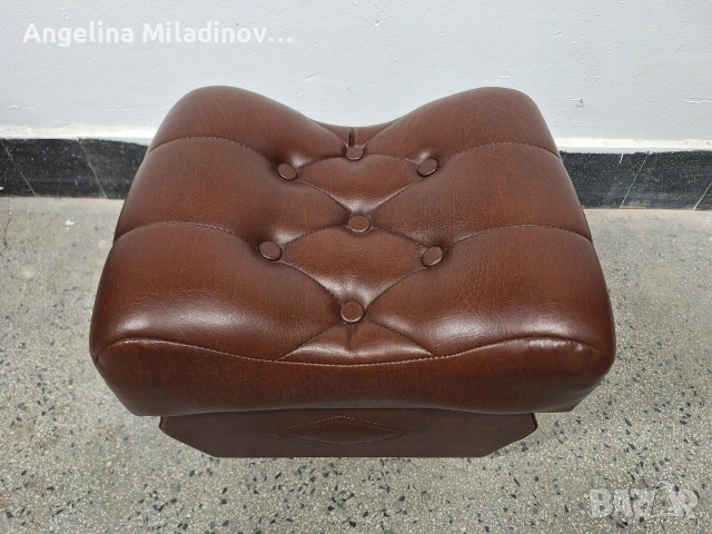 Кожена табуретка, сандъче, снимка 4 - Дивани и мека мебел - 53686431