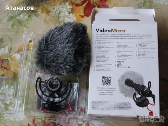 Rode VideoMicro микрофон за камера или фотоапарат, снимка 3 - Чанти, стативи, аксесоари - 33936804