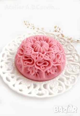 Ароматен глицеринов карвинг сапун ръчно гравиран ,подходящ за ващия интериор, снимка 2 - Декорация за дома - 53594040