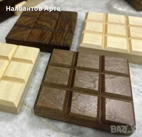 дървени подложки за чаши "шоколадче" , снимка 3 - Други стоки за дома - 53424747