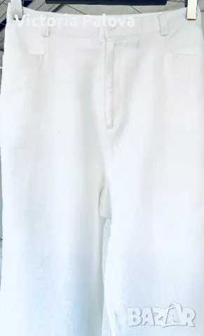 Модерен бял панталон  LIZ CLAIBORNE лен и памук, снимка 6 - Панталони - 49380642