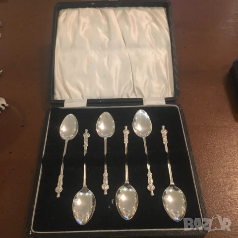 Шест сребърни лъжички за чай, кафе, снимка 2 - Антикварни и старинни предмети - 50834605