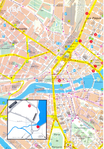 Туристическа карта на Женева., снимка 1 - Енциклопедии, справочници - 36153010