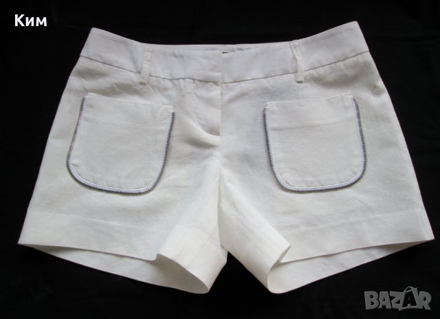 Къси панталонки John Richmond лен памук бяло, снимка 1 - Къси панталони и бермуди - 34442194