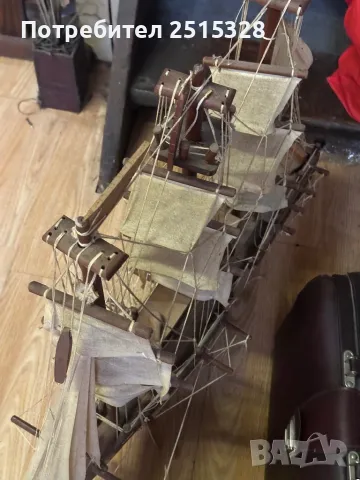 голям стар макет на кораб, снимка 5 - Колекции - 49621506