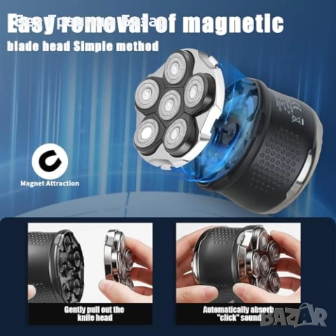 Нова Електрическа самобръсначка HIENA PRO 6D IPX7 с LED дисплей за мъж, снимка 5 - Електрически самобръсначки - 52772551