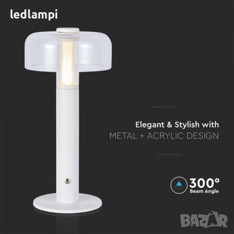 Настолна LED Лампа 1W Димиране Бяла Презареждане Топло Бяла Светлина, снимка 4 - Настолни лампи - 41144123