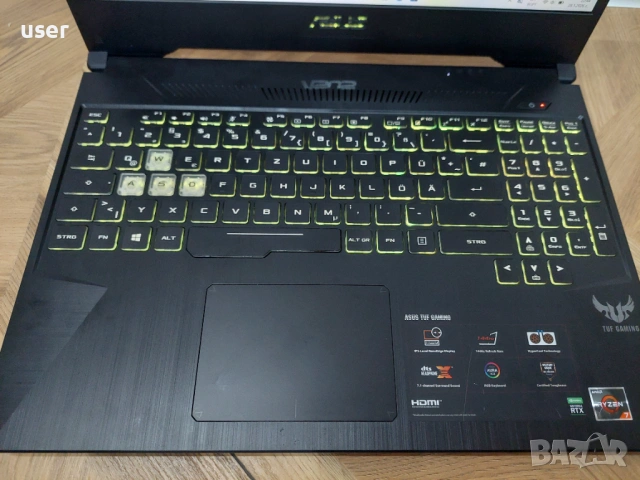 Геймърски лаптоп Asus TUF Gaming FX505DV 16GB RAM DDR4 Nvidia RTX 2060 6GB 512GB SSD Ryzen 7 3750H, снимка 3 - Лаптопи за игри - 53263327