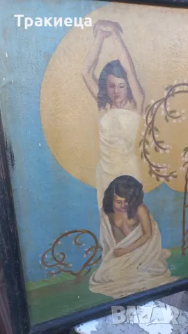 СТАРА КАРТИНА МАСЛО НА ПЛАТНО НА БЪЛГАРСКИЯ ХУДОЖНИК М.КАРАЛЕЕВ 1931г, снимка 7 - Антикварни и старинни предмети - 48837712