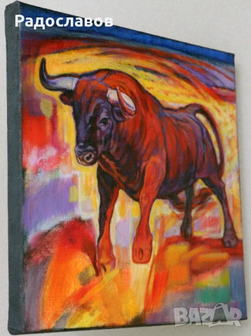 ''Бик- решителност, стабилност, сила'' / картина, оригинал /, снимка 3 - Картини - 53749788
