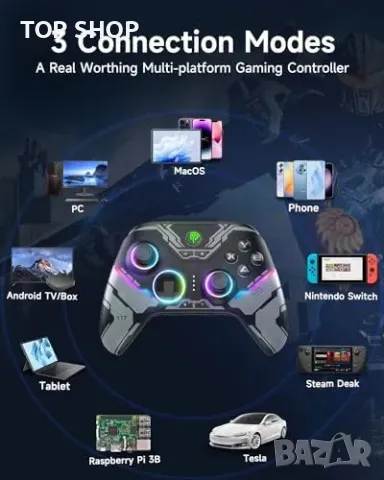 Нов X15 контролер с RGB, без дрейф, съвместим с PC, Switch, Android, снимка 4 - Аксесоари - 49333796