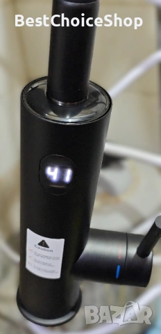 Електрически кухненски кран с моментален нагревател - проточен - 3200W – Черен мат, снимка 5 - Бойлери - 53601985