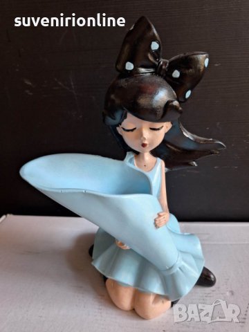 декоративна статуетка момиче вазичка за изкуствено цвете, снимка 3 - Статуетки - 41000396