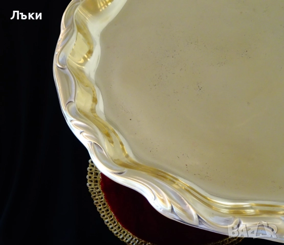 WMF бронзов поднос на крачета,38 см.,1 кг.,барок , снимка 4 - Антикварни и старинни предмети - 51659822