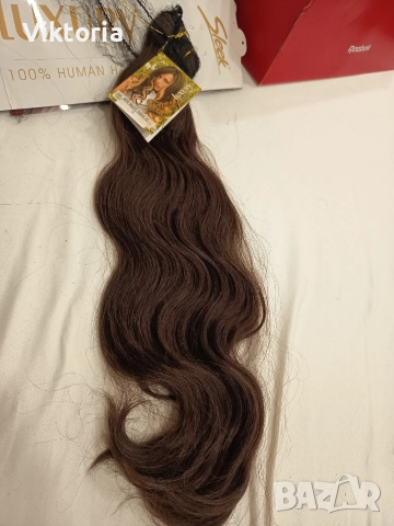Индийска естествена коса 50см.110гр., снимка 2 - Аксесоари за коса - 52662255
