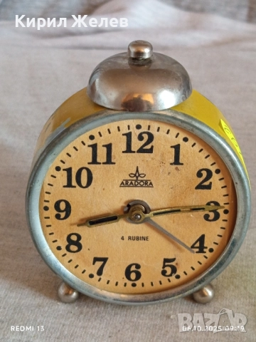 Винтидж механичен будилник ARADORA рядък за КОЛЕКЦИЯ ДЕКОРАЦИЯ 49192, снимка 3 - Антикварни и старинни предмети - 51958101