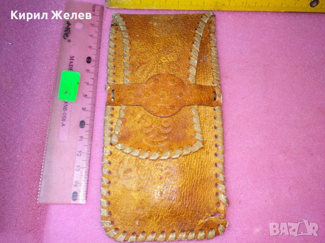 СТАР СТИЛНО ОРНАМЕНТИРАН КОЖЕН КАЛЪФ За ОЧИЛА ЕСТЕСТВЕНА КОЖА РЪЧНА АРТ ИЗРАБОТКА 42900