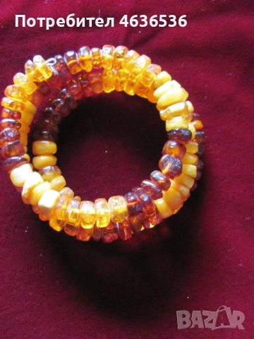 Дамска гривна естествен балтийски кехлибар, снимка 4 - Гривни - 53466864