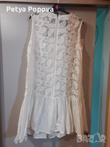 Бяла рокля нашита с перли и дантела , снимка 7 - Рокли - 41189193
