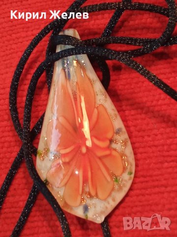 НОВ АРТ МЕДАЛЬОН МУРАНО ВЕНЕЦИАНСКО СТЪКЛО ЦВЕТЕ 16643, снимка 2 - Колиета, медальони, синджири - 30719855