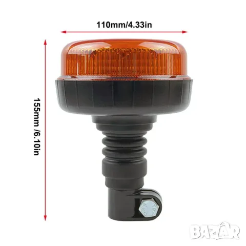LED сигнална лампа маяк 15.5cm 12-24V Мигане и въртене, снимка 3 - Аксесоари и консумативи - 55865226
