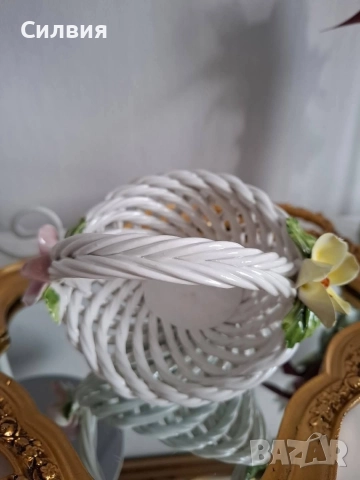 Порцеланова кошничка , снимка 4 - Декорация за дома - 52890208