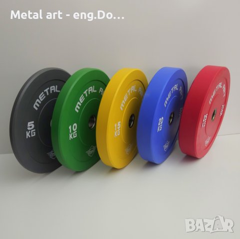 Едноцветни гумирани дискове с широк ръб (Color Rubber Bumper Plates with Wide rim) , снимка 7 - Фитнес уреди - 41038308