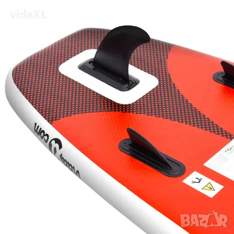 vidaXL Комплект надуваем стендъп падълборд, червен, 360x81х10 см, снимка 5 - Водни спортове - 56148347