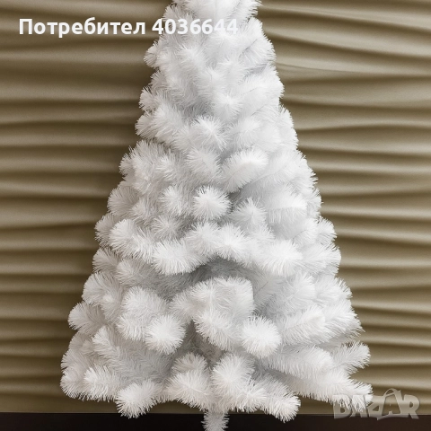 Изкуствена коледна елха в бяло – пухкав снежен ефект, снимка 2 - Декорация за дома - 51880821