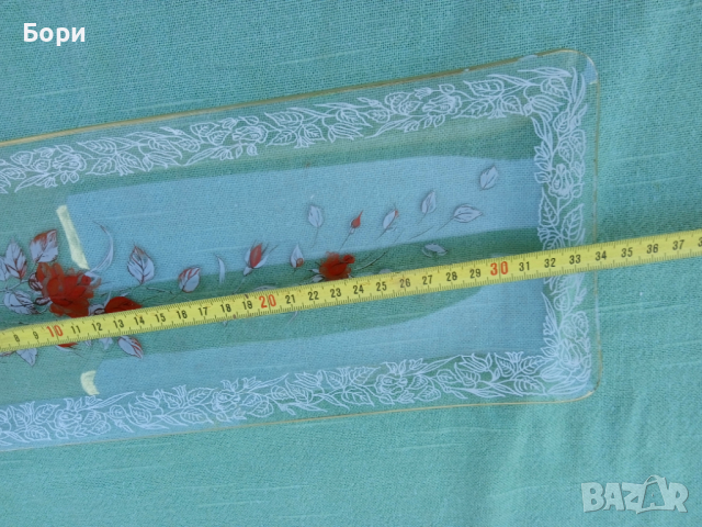 Стара стъклена чиния/плато, снимка 7 - Чинии - 36242463