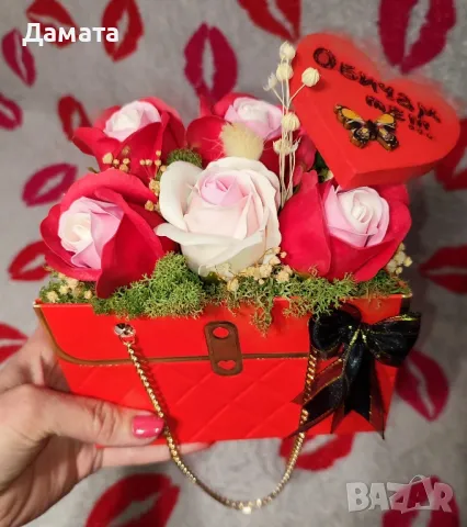 Чантички с рози от пластичен сапун, снимка 7 - Декорация за дома - 48848502