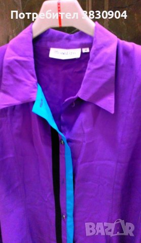 Блуза с дълъг ръкав, 100% естествена коприна, М, снимка 2 - Туники - 42205603