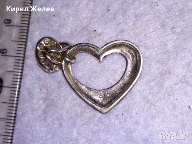 ПРЕКРАСЕН СЪРЦЕВИДЕН ДВОЕН РАЗДВИЖЕН СРЕБЪРЕН АРТ МЕДАЛЬОН СРЕБРО 925 с БЯЛА ПОЗЛАТА и ЦИРКОНИ 38508, снимка 5 - Колиета, медальони, синджири - 41454748