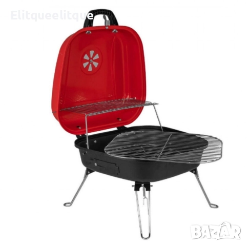 Барбекю Muhler, червено с капак, 40x40cm, снимка 2 - Барбекюта - 52183850