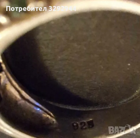 Сребърен пръстен с малки изумруди, снимка 5 - Пръстени - 39423562
