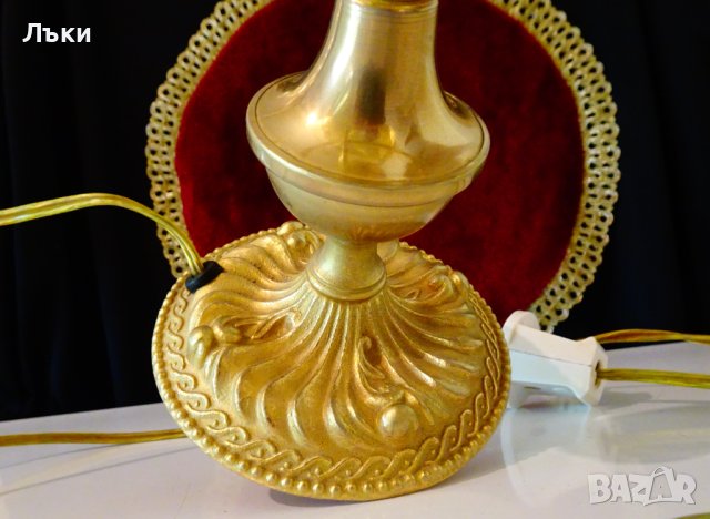 Бронзова лампа,настолна лампа,нощна лампа., снимка 2 - Настолни лампи - 42505322