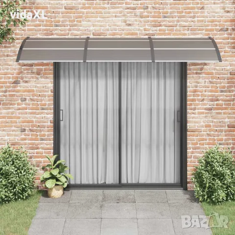 vidaXL Навес за врата, черен, 300x100 см, поликарбонат, снимка 3 - Врати за баня - 56146259