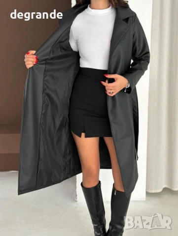 Дълго кожено яке, снимка 2 - Якета - 53688617