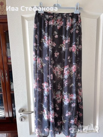 Нова дълга елегантна ежедневна ефирна пола флорален принт ластик в талията , снимка 7 - Поли - 41678795