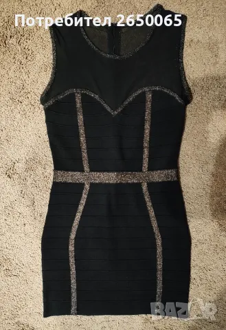 Черна елегантна рокля 👗S/M, снимка 5 - Рокли - 48228299